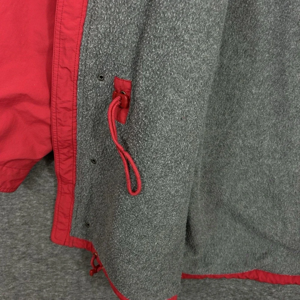 VTG Eddie Bauer‎ Jacket Mens Medium Red Fleece Lined Gorpcore Pocket Hooded 90s